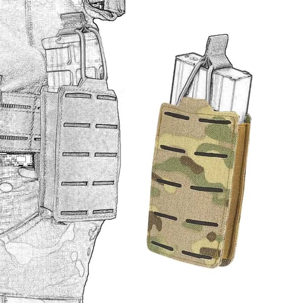 Тактический быстросъёмный подсумок для 5,56 мм (MOLLE, эластичный) универсальный чехол для M4/M416/AR15/SCAR
