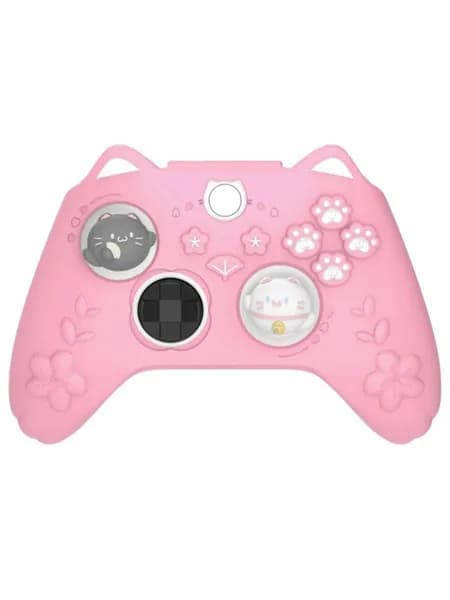 PlayVital Силиконовый чехол Cherry Blossoms Kitten для Xbox Series X S, мягкая защита для Xbox Core Wireless Controller, розовый
