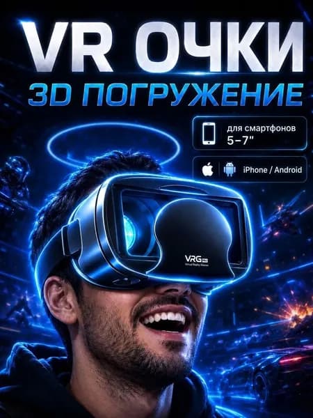 Очки виртуальной реальности для смартфона 3д. VR очки для игр на телефоне iPhone и Android. Виар очки игровые