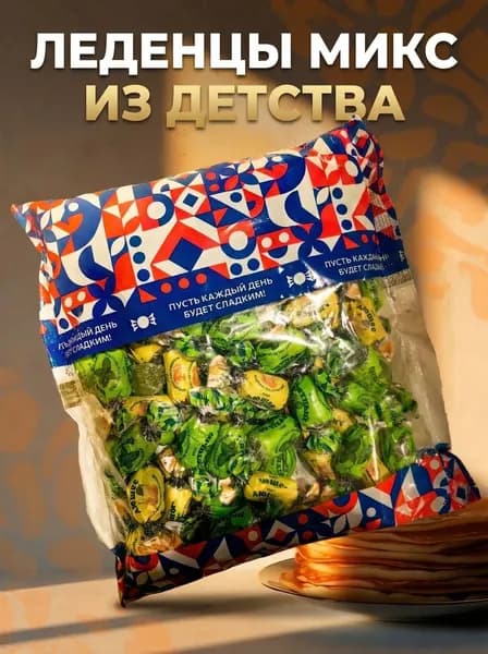 Карамель леденцовая " Леденец классический" .МИКС. Вкус дюшес + вкус мятный, 0.5 кг.