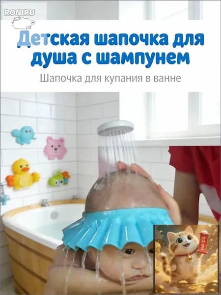 Детская шапочка для мытья и купания из эластичной пены EVA, регулируемая защита глаз от шампуня для детей 0-3 ле