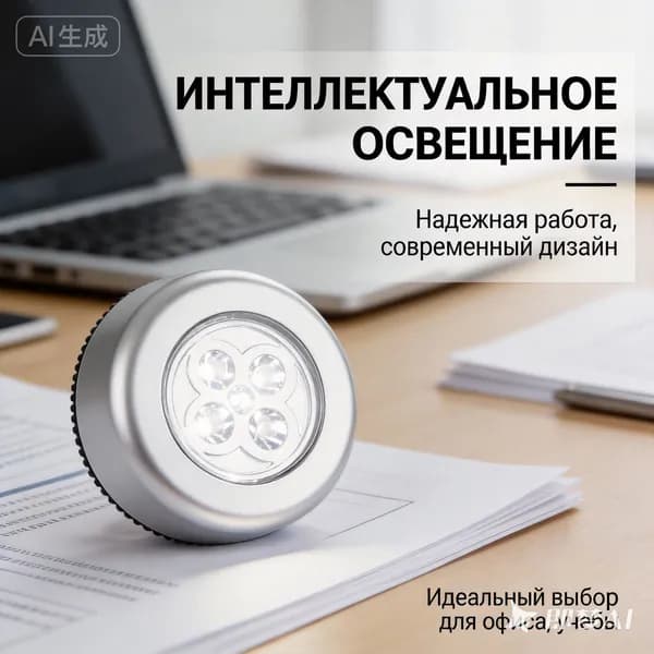 Светильник настенный на батарейках на липучке светодиодный,3шт