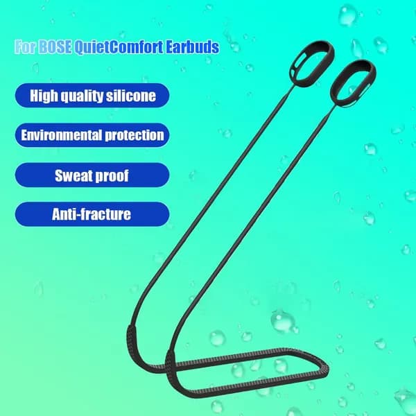 Силиконовый фиксатор для наушников BOSE QuietComfort Earbuds, 80 см, чёрный