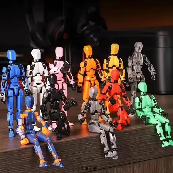 Набор из 3 предметов (желтый, черный, оранжевый) Lucky Titan T13 3D-печатная многошарнирная подвижная кукла-робот с магнитом и подставкой