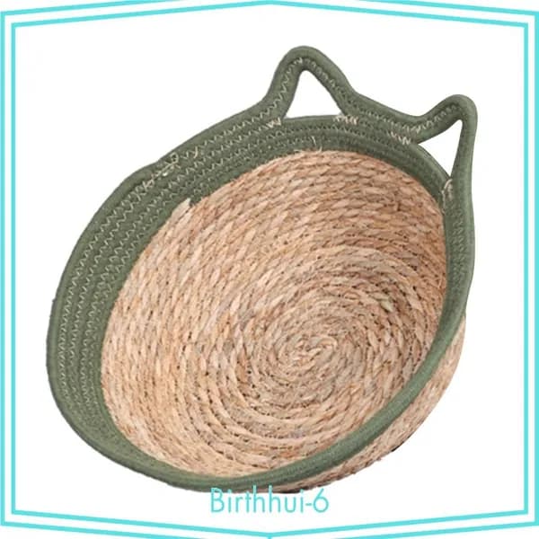 Тканое кошачье гнездо Маленький ротик 34 (подходит для домашних животных весом до 7 кг) армейские кошачьи ушки зеленого цвета плюс ватный диск