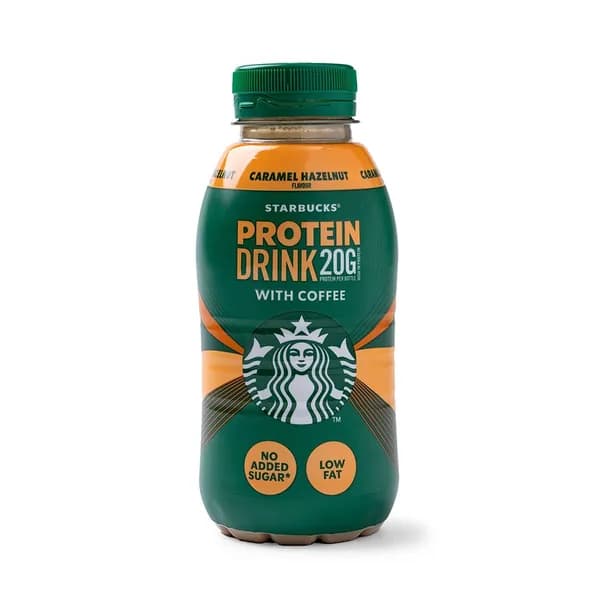 Молочный кофейный напиток Protein Drink Карамель и лесной орех , Starbucks, 330 мл, Дания