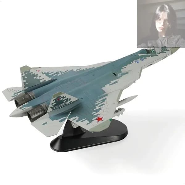 Модель самолета в сборе, 1 / 72 SU-57 Модель самолета с дисплейным стендом Военный стелс SU57 Plane Model Collection Подарок дл
