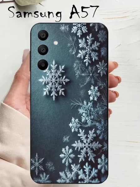 Чехол на samsung a57 с принтом снежинки