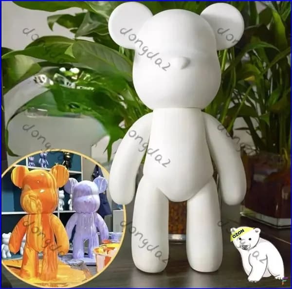 Эксклюзивный белый медведь BearBrick высотой 23 см без набора красок предназначен для раскрашивания техникой флюидарт взрослыми и детьми-. Da run fa