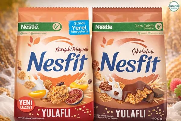 Nestle Nesfit цельнозерновые хрустящие хлопья со смешанными фруктами и шоколадом, 2 штуки