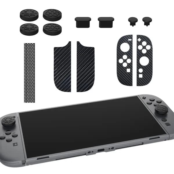 Защитный комплект для Nintendo Switch 2: силиконовые стики, заглушки Type-C и для разъёма наушников, плёнка для Joy-Con