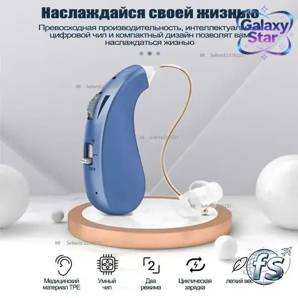 Аккумуляторный цифровой усилитель для слуховых аппаратов VHP-1206 подходит для пожилых пациентов с потерей слуха и доступен в двух цветах.