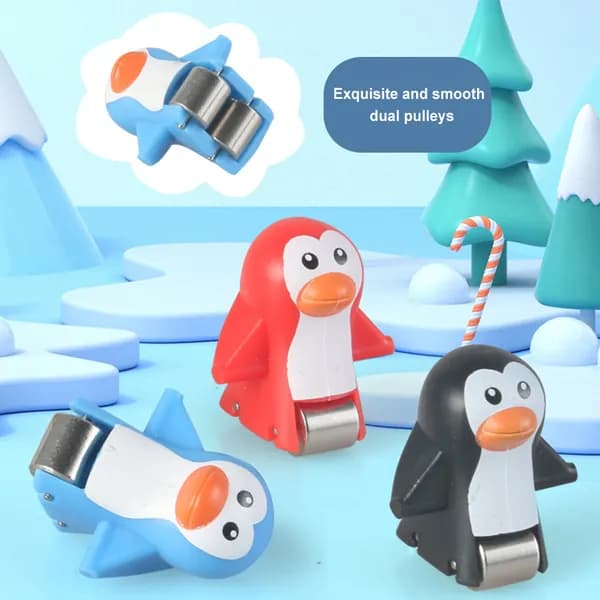 Игрушечный набор Лестница с животными для сборки: пингвины, 3 шт.