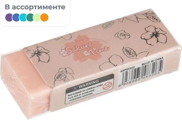 Ластик M&G Sakura Time из синтетического каучука прямоугольный 45x20x11 мм