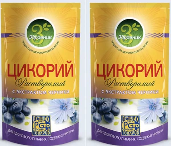 Цикорий растворимый Здравник с черникой 85 грамм мягкая упаковка 2 штуки