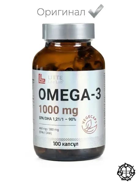 Омега-3 1000 мг, этиловые эфиры, 100 капсул. ЭПК 460 мг, ДГК 380 мг, пнжк для сердца, мозга, иммунитета. Халяль. Беременным, детям с 7 лет