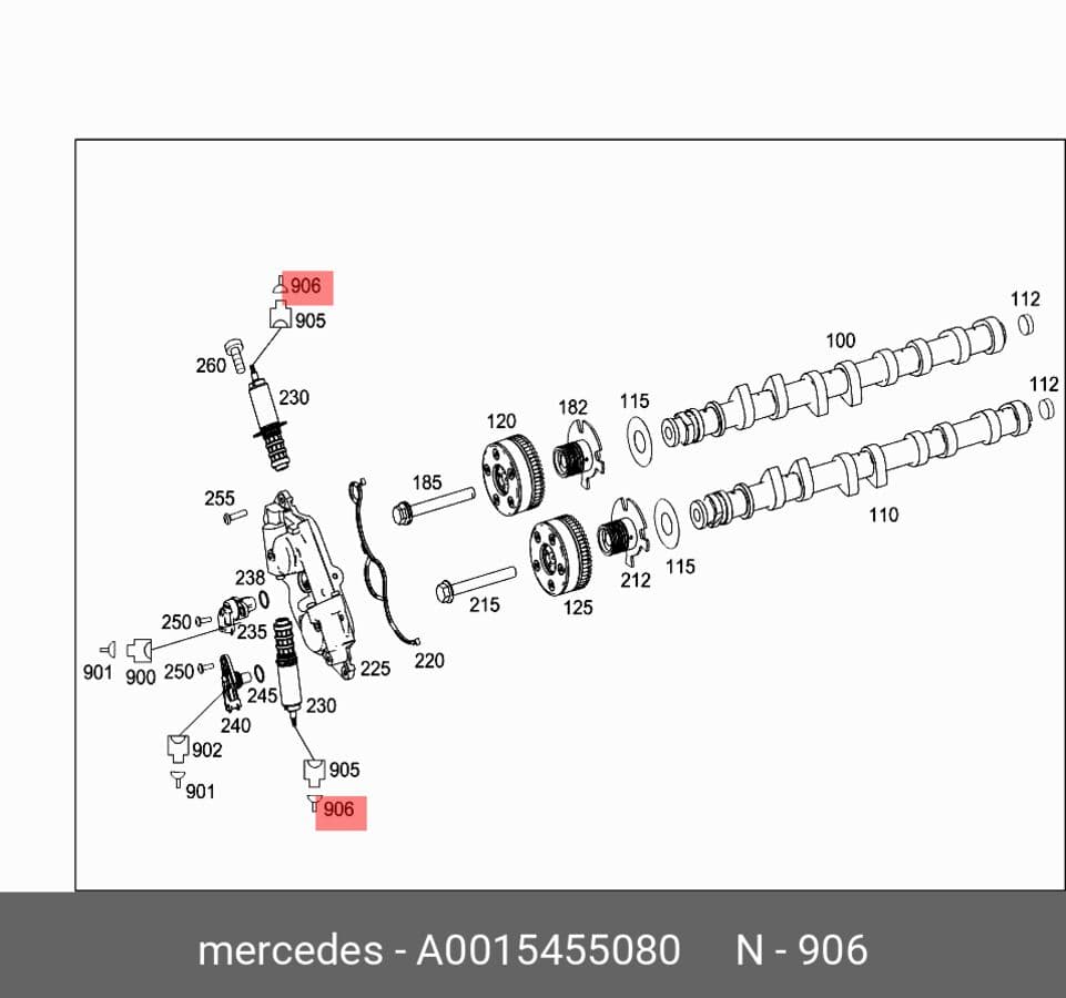 уплотнение, датчик o2 перед кат org (Mercedes 0015455080)