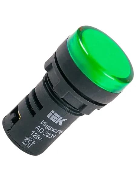 Индикатор светосигнальный со светодиодной матрицей AD-22DS BLS10-ADDS-012-K06, зеленый, 12B, 1 шт.