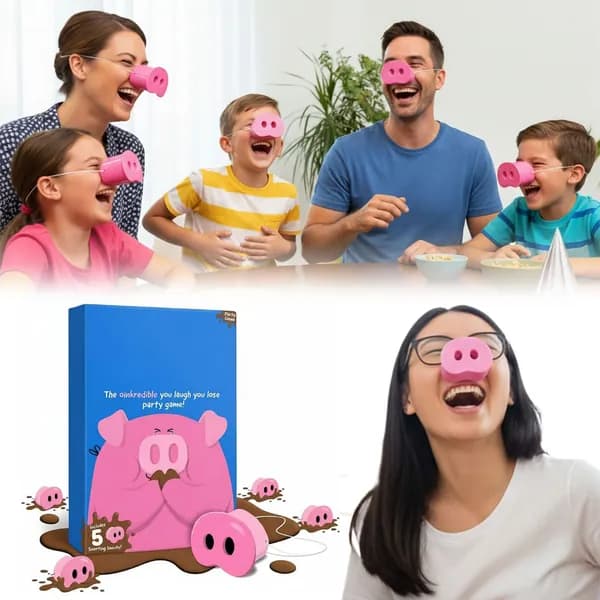 Игра для вечеринок The Oinkcredible You Laugh You Lose с пятью свинячьими носами