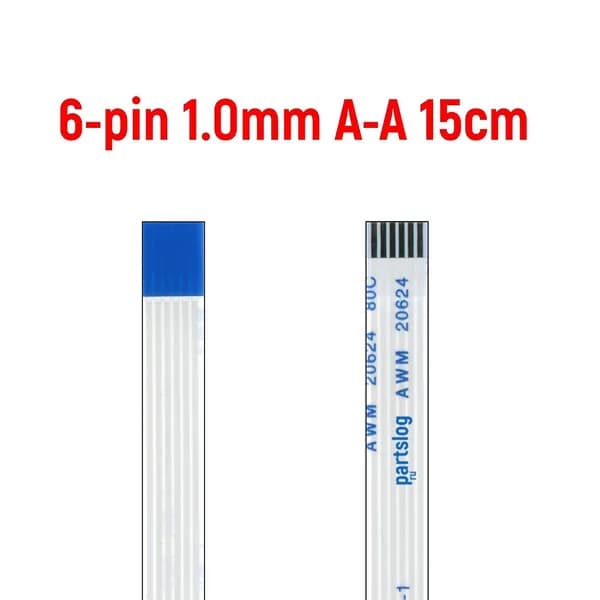 FFC Шлейф тачпада для ноутбука HP Pavilion DV7-6000 6001ER 6152ER 6-pin Шаг 1.0mm Длина 15cm Прямой A-A AWM 20624 80C 60V VW-1