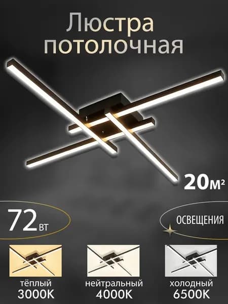Люстра светодиодная потолочная на кухню, прихожую и спальню