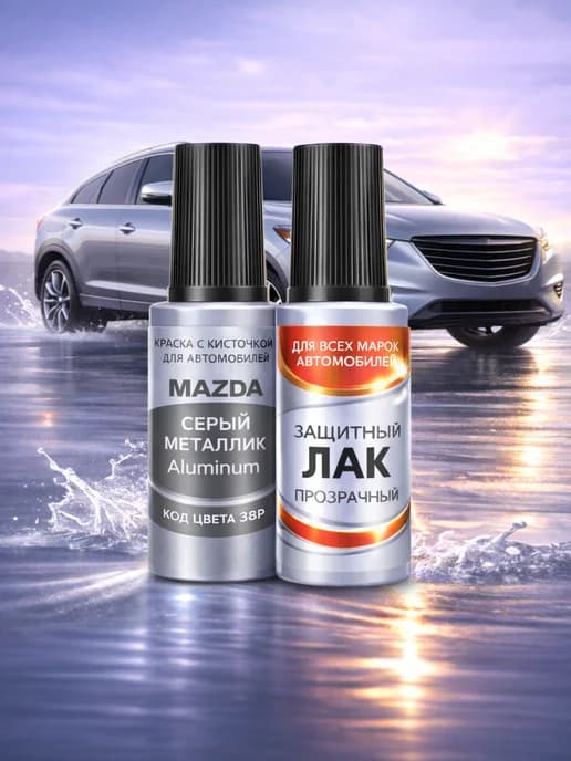 Краска автомобильная Mazda 38P Серая Aluminum Metallic