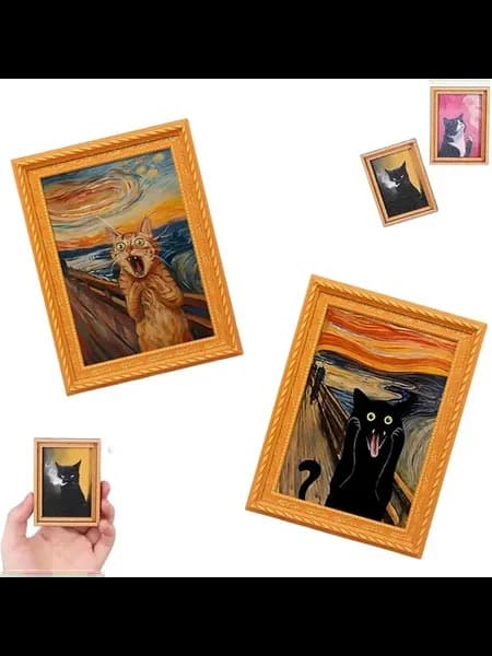 Художественный магнит на холодильник Коты