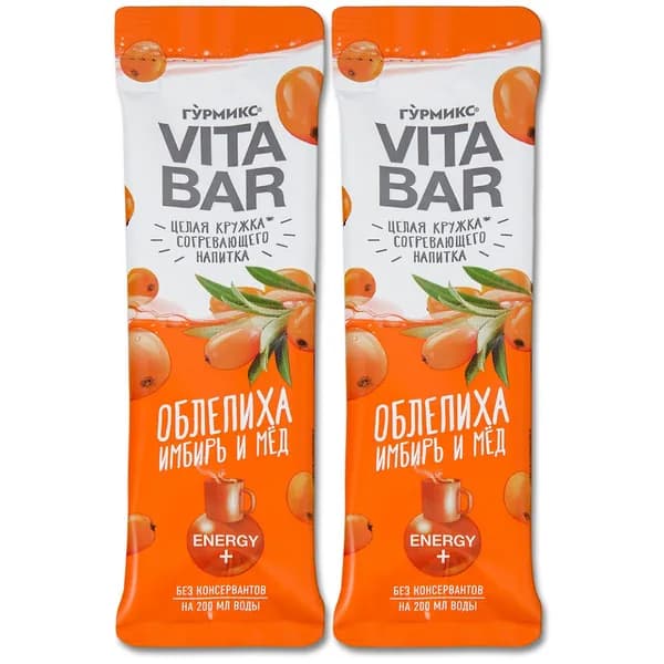 Витаминный напиток чай Vita Bar Гурмикс "Облепиха, имбирь, мед", 25 мл, 2 шт.