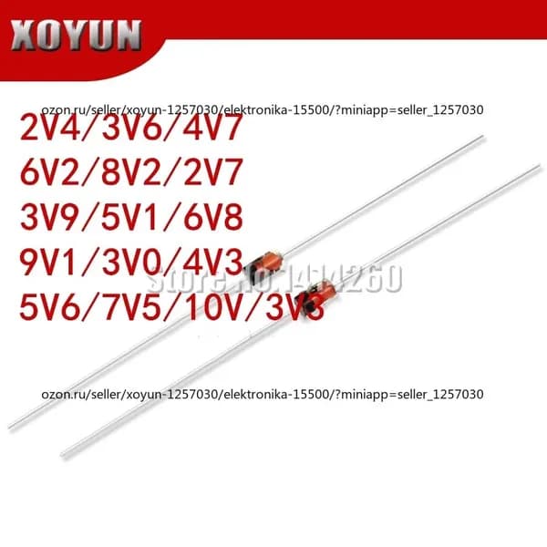 100шт /упак 0.5W Zener diode DO-35 1/2W BZX55C 3V6
