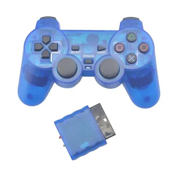 Bluetooth Беспроводной Геймпад Контроллер Для Sony PS2 2.4G Вибрация Контроллер Для Пластика 2 Джойстик,синий