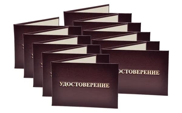 Удостоверение бордовое. С оттиском "УДОСТОВЕРЕНИЕ". Без форзацев. 10шт