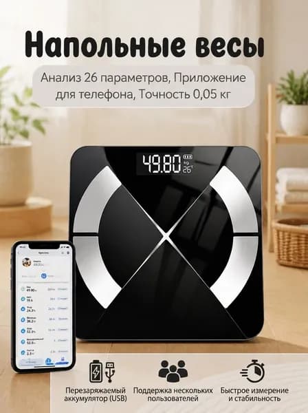 Весы напольные,умные весы с Bluetooth,нагрузка 180 кг