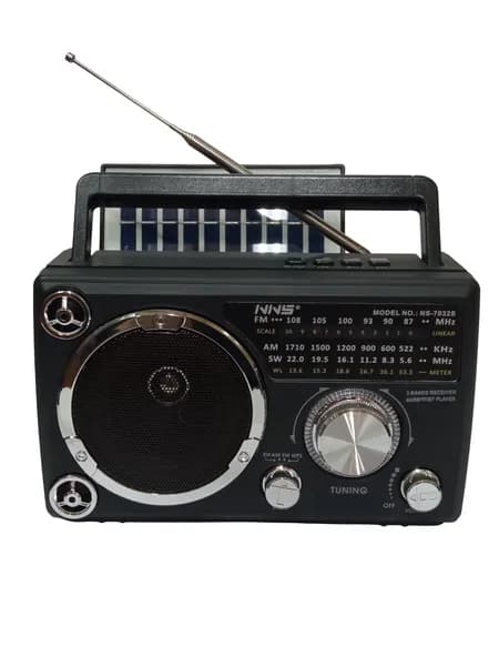 Радиоприемник с MP3 плеером Bluetooth +Solar panel NS-7032S (черный)