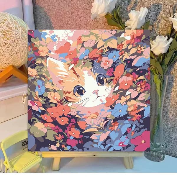 Картина по номерам, 20x20 CM, животные, пейзаж, подарок
