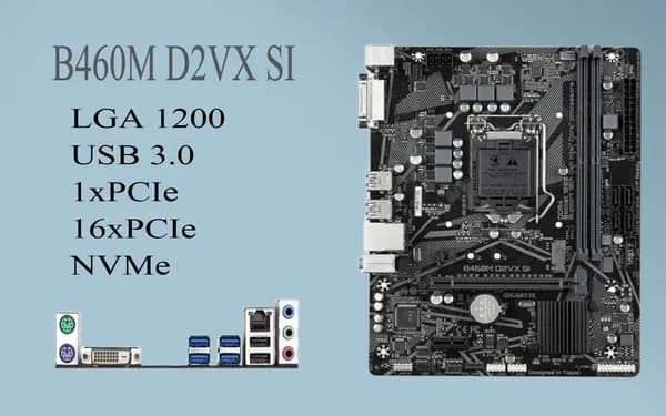 B460M D2VX SI/LGA1200/ B460/ Материнская плата LGA 1200/Процессор 1200, LGA 1200, DDR4, Материнская плата