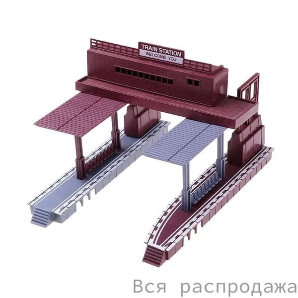 Макет железнодорожной станции масштаб 1:87, диорама, модель железной дороги, ландшафт