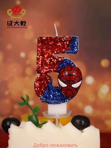 Свечи для торта цифра 5, 8 см, 1 шт