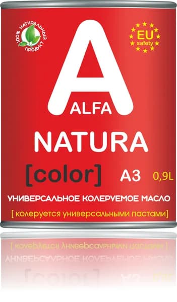 Масло для дерева ALFA NATURA смесь льняного и тунгового масла под колеровку, универсальное