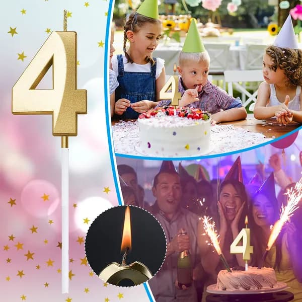 3,88 рубля Свечи для торта цифра 4, 1 шт