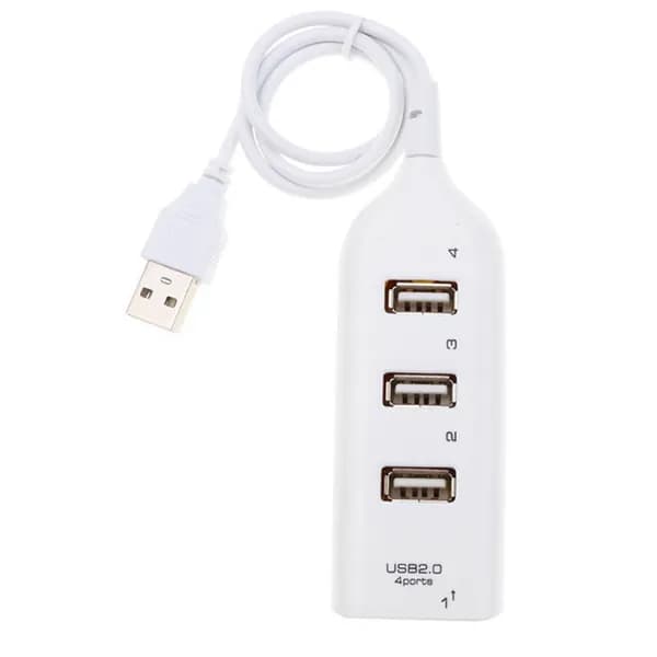 USB Hub 2.0 Разветвитель высокоскоростного концентратора Мульти-USB 4-портовый USB-концентратор Адаптер для портативного приемника Компьютерные аксессуары Белый
