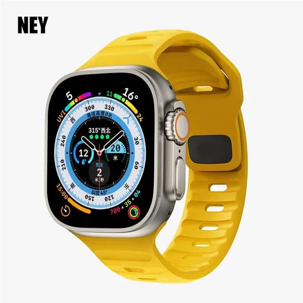 Спортивный ремешок для Apple Watch ремешок Ultra-2 49 мм 45 мм 40 мм 44 мм 41 мм 42 44 45 мм Силиконовый браслет iWatch Series 9 8 7 6 SE 5 4 3. Часы для бега, цифровые часы, умные часы