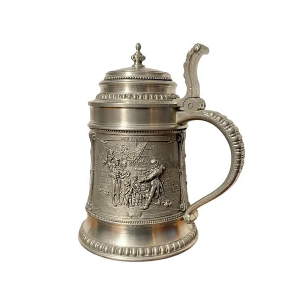 Кружка пивная, оловянная Музыканты. Германия