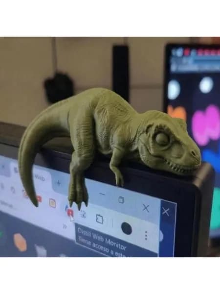 Спящий монитор T-Rex Topper с 3D-принтом, универсальная мини-фигурка динозавра, настольное украшение для домашнего офиса