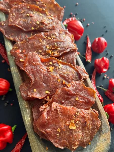 Джерки из свинины острые, сушеная свинина (мясные чипсы), 40