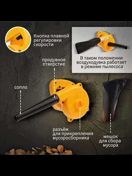 Мощная электрическая воздуходувка с функцией всасывания