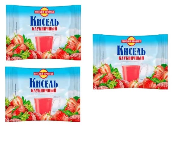 Русский Продукт Кисель брик, Клубничный, 190гр, 3 шт