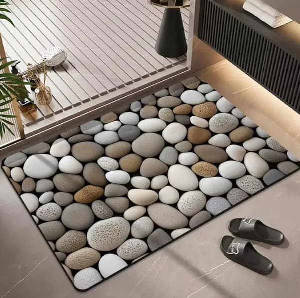 Коврик придверный серой гальки 50x80 см