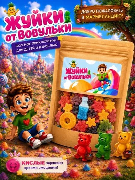 Мармелад кислый жевательный ассорти 100 гр
