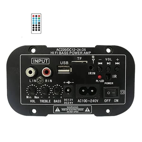 HiFi Bass Power AMP 30-120W с поддержкой Bluetooth, усилительная плата Audio-AMP DIY FM-радио 12V/24V/110V/220V одноканальный
