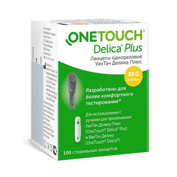 OneTouch Delica Plus Делика Плюс Ланцет стерильный 100 шт